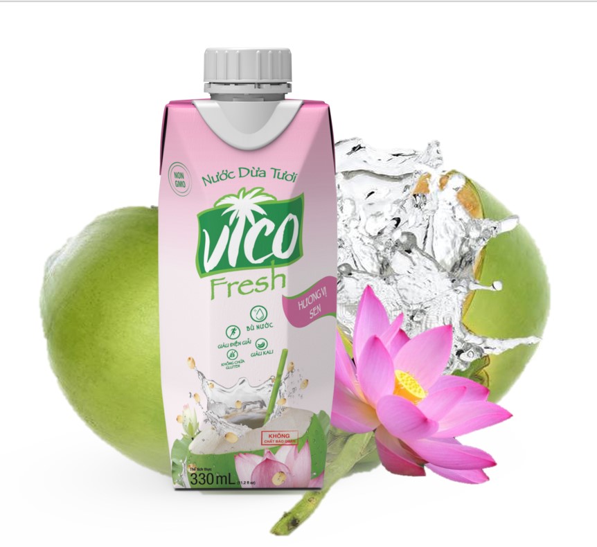 1 HỘP NƯỚC DỪA VICO FRESH VỊ SEN 330ML