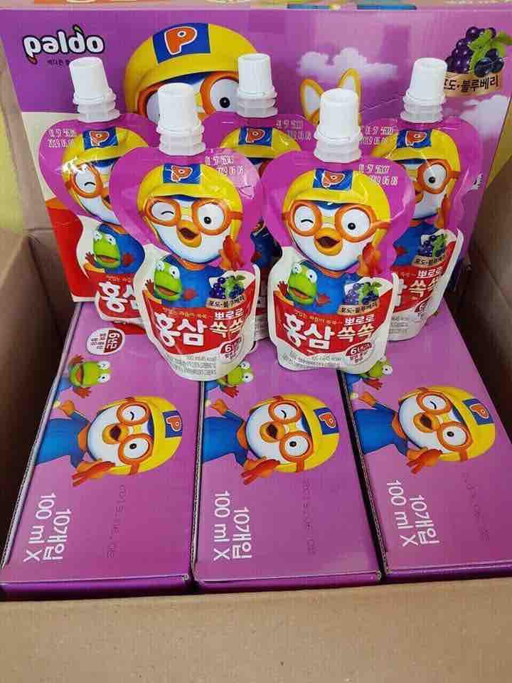 Combo 10 túi hồng sâm hoa quả paldo hàn quốc đủ vị cho bé