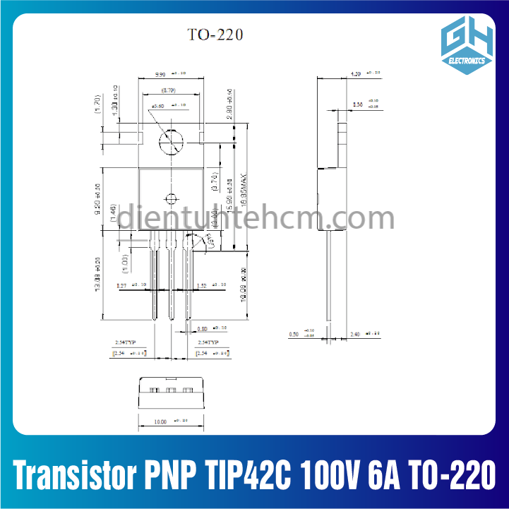 Combo 4 con Transistor công suất PNP TIP42C 100V 6A TO-220 3L