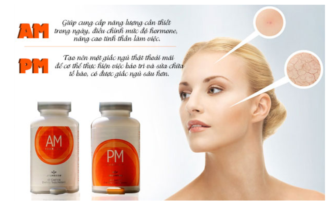 Bộ đôi  AM & PM Essentials Jeunesse(Thực phẩm Chống lão hóa cực kỳ tốt cả ngày lẫn đêm)