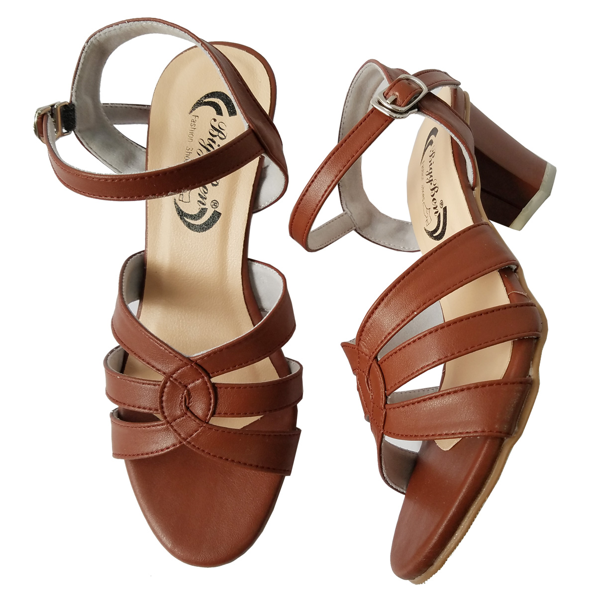 Giày Sandal Cao Gót Nữ BIGBEN Da Bò Cao 5 Phân CG134