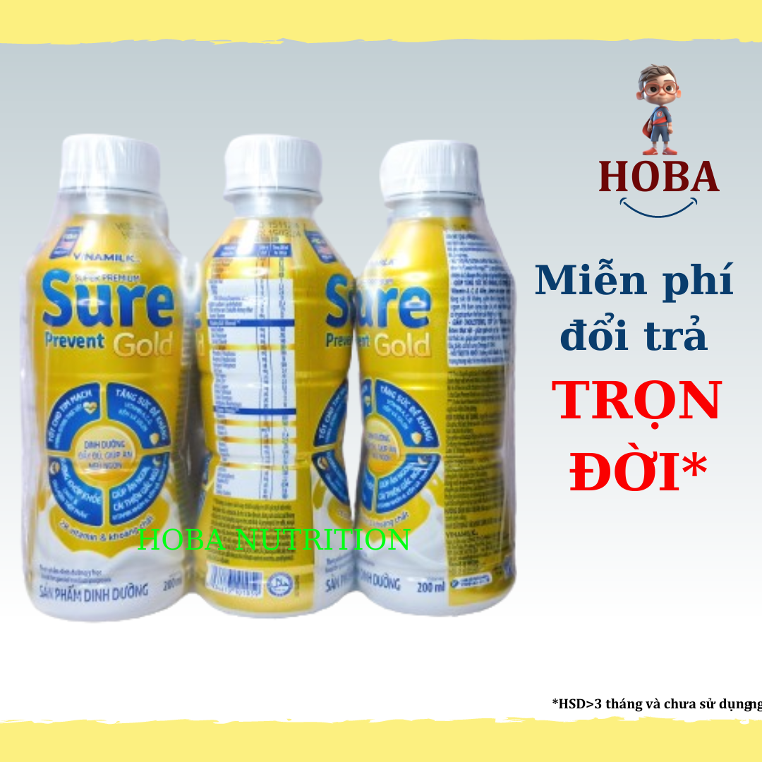 01 thùng sữa nước Sure Prevent gold Vinamilk (sữa bột pha sẵn) 200ml