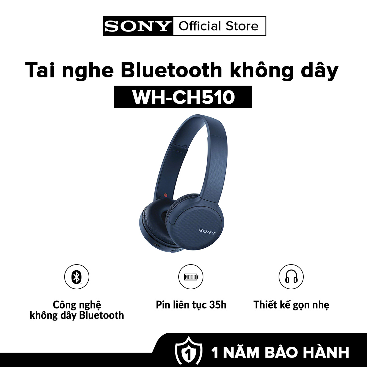 Tai nghe không dây Sony WH-CH510 – Hàng chính hãng