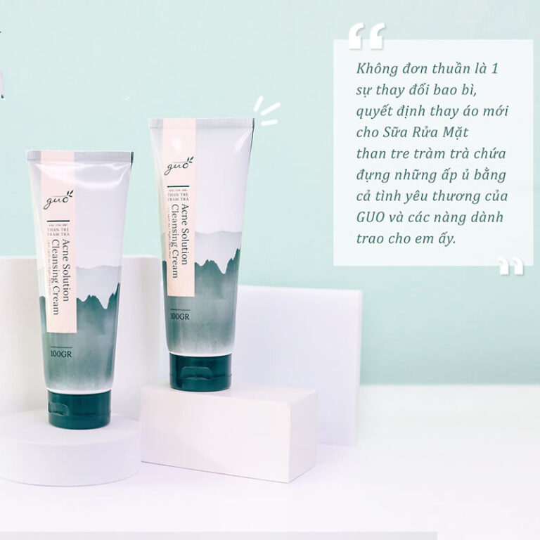 Sữa Rửa Mặt Than Tre Tràm Trà GUO Acne Solution Cleansing Cream - 100ml