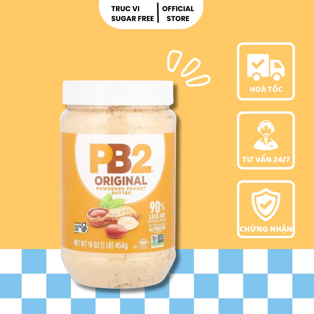 Bột đậu phộng PB2 (vegan,eat clean, gymer, ăn kiêng)