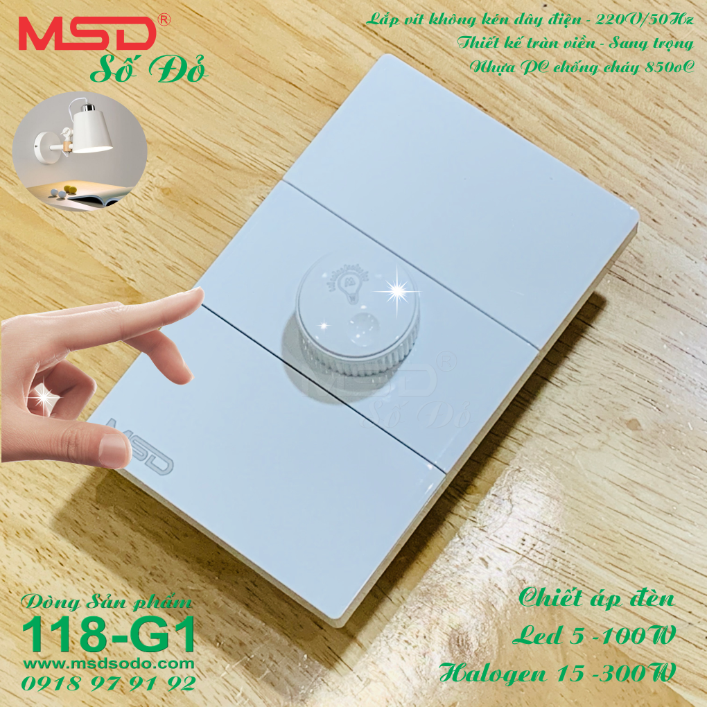 DIMMER - CHIẾT ÁP ĐÈN ÂM TƯỜNG - 300W/250V