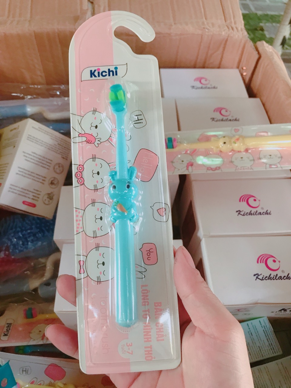 Bàn chải đánh răng trẻ em sợi tơ Kichi siêu mềm