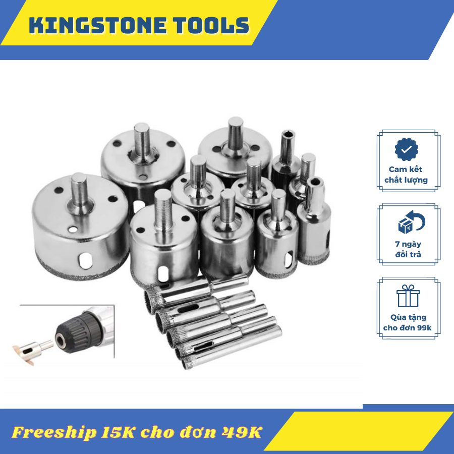 Mũi khoan kính gạch men đá mũi khoan kim cương phi 6 đến 60mm