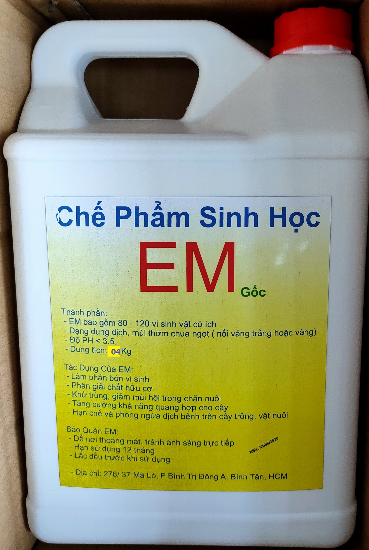 [HCM]Dung Dịch EM Gốc 4 Kg BOBIO
