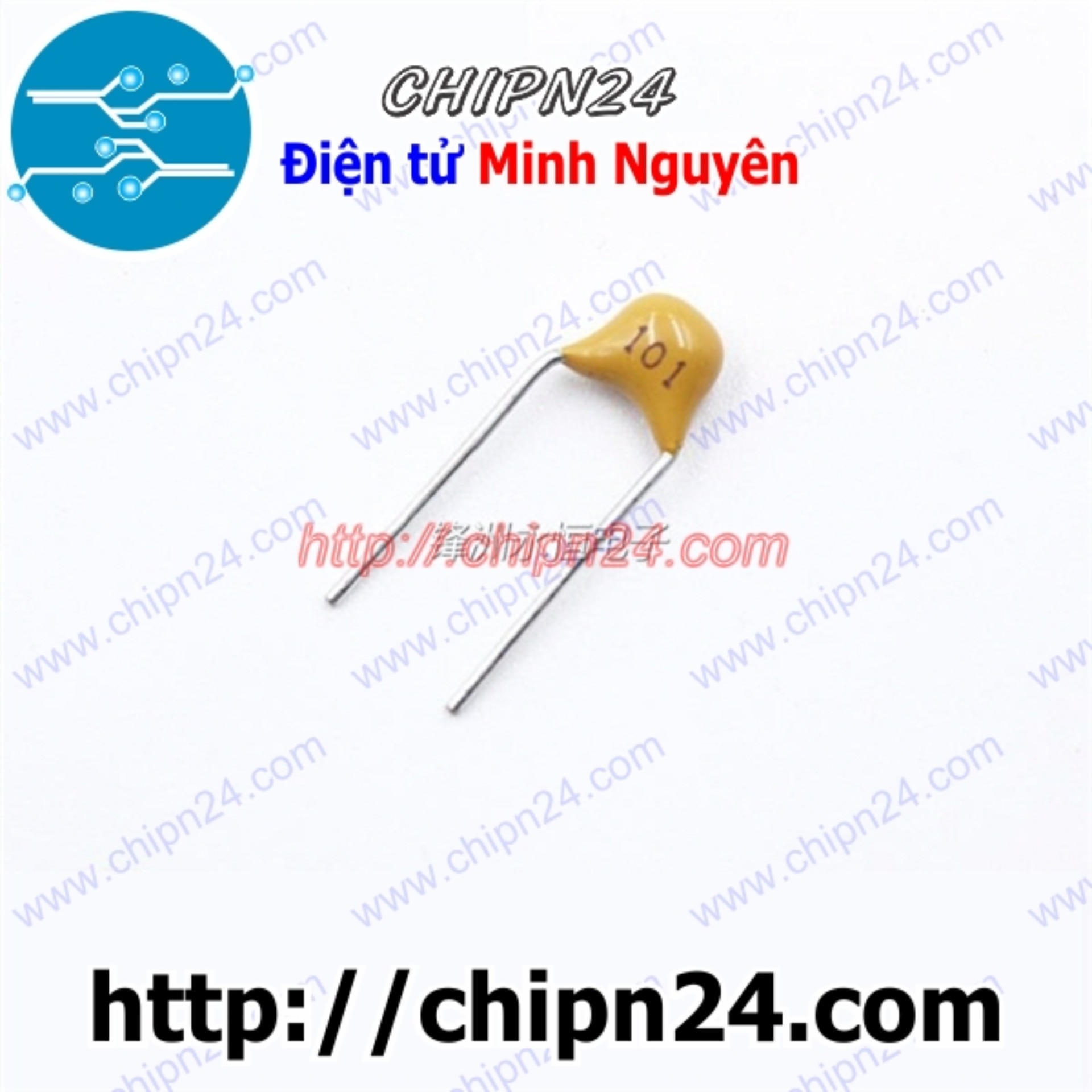 Tụ tantalum cắm 101p 101 50v dip