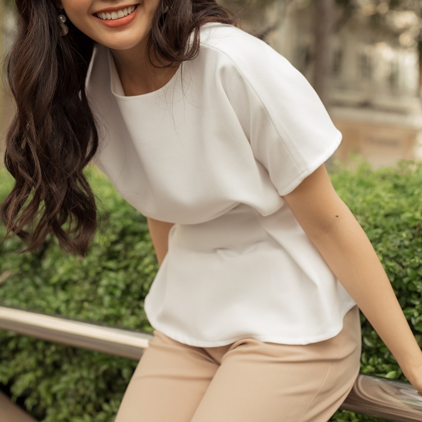 Áo kiểu xếp ly eo EDINI - A1414