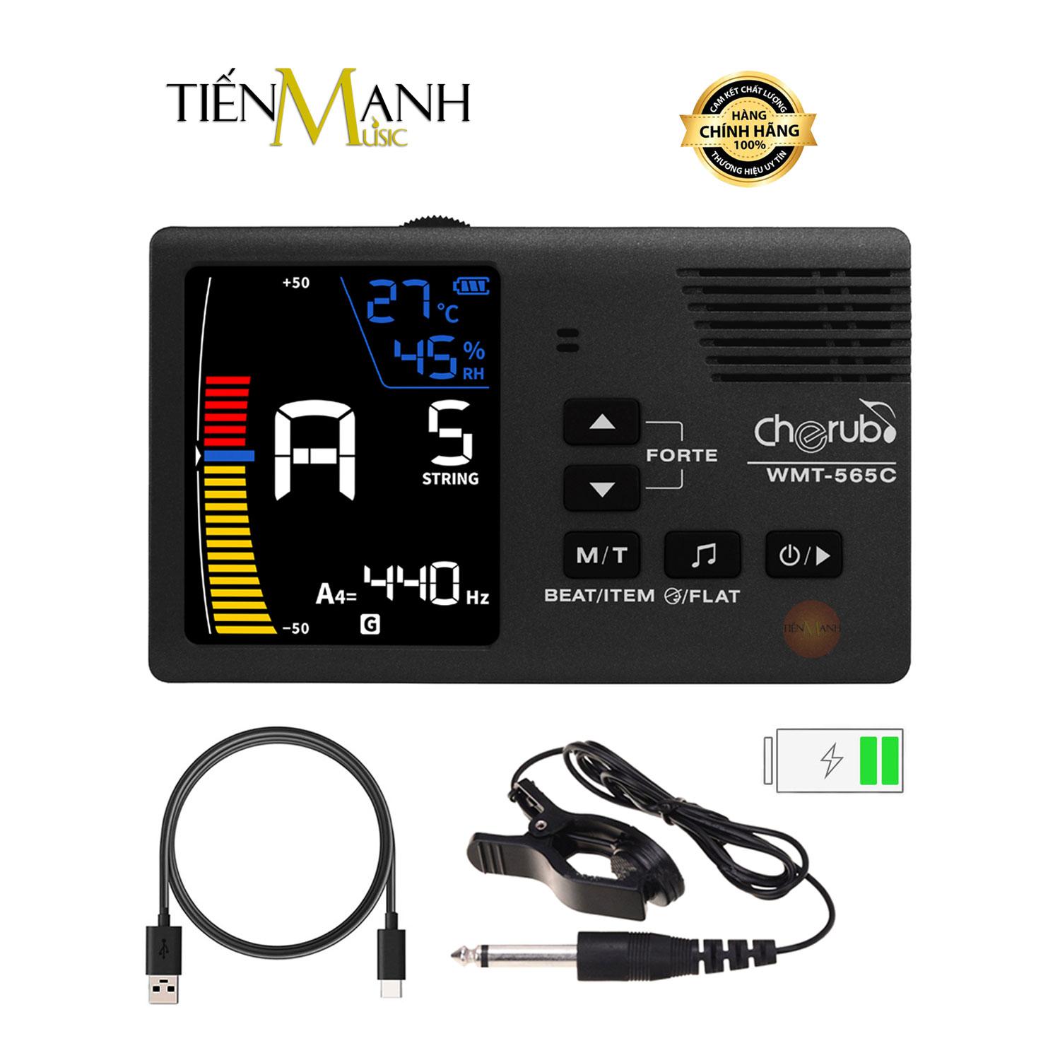 Máy lên dây đập nhịp điện tử cherub metro tuner wmt-565c - cho mọi nhạc cụ tuning wmt565c