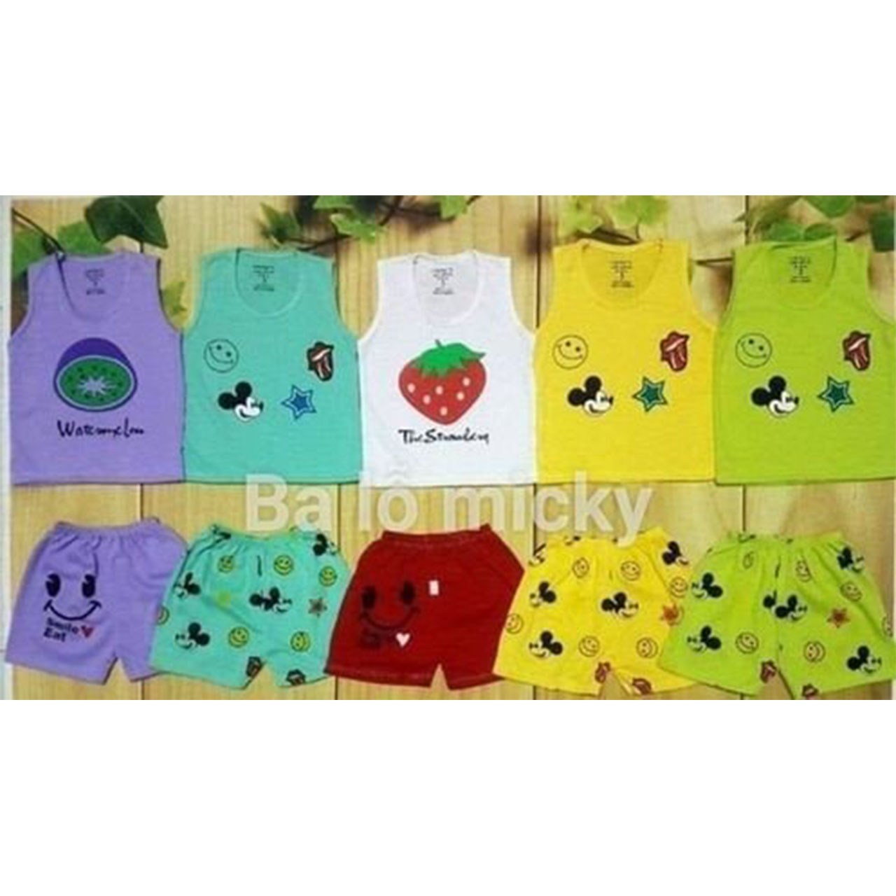 Sét 5 bộ ba lỗ micky cho bé 3 đến 14 kí