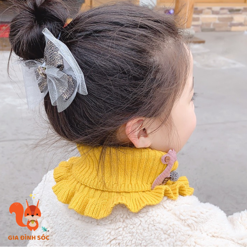 Khăn len quàng cổ dạng ống hình hươu cho bé
