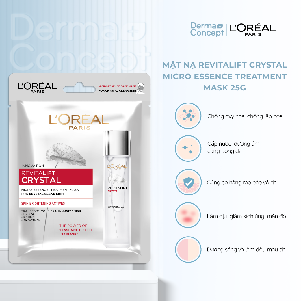 Mặt nạ dưỡng sáng, cấp ẩm cho da căng bóng L’Oreal [NHẬP KHẨU CHÍNH HÃNG 100%]