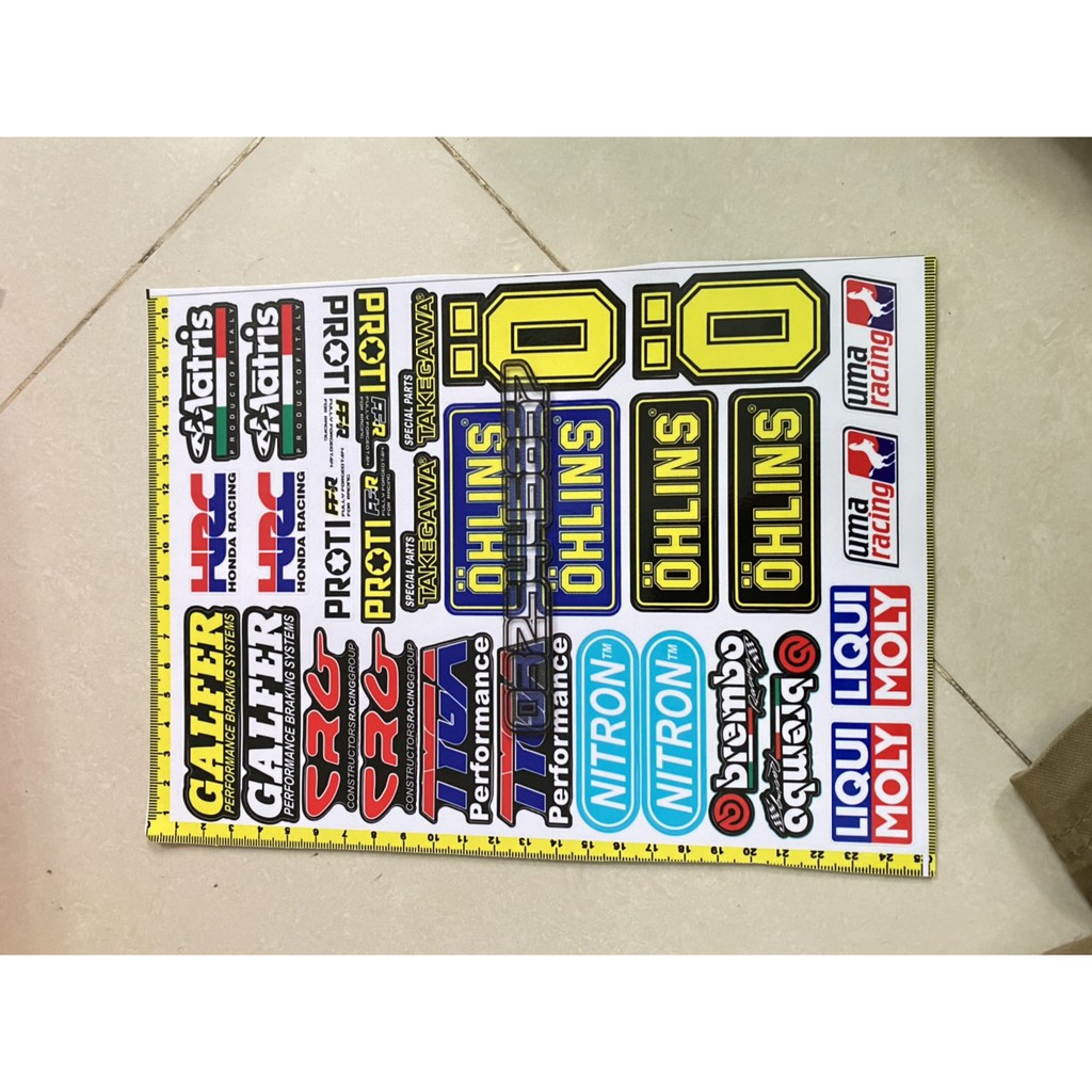 Combo 2 tấm  TEM NHÃN HIỆU ĐỒ CHƠI XE MÁY