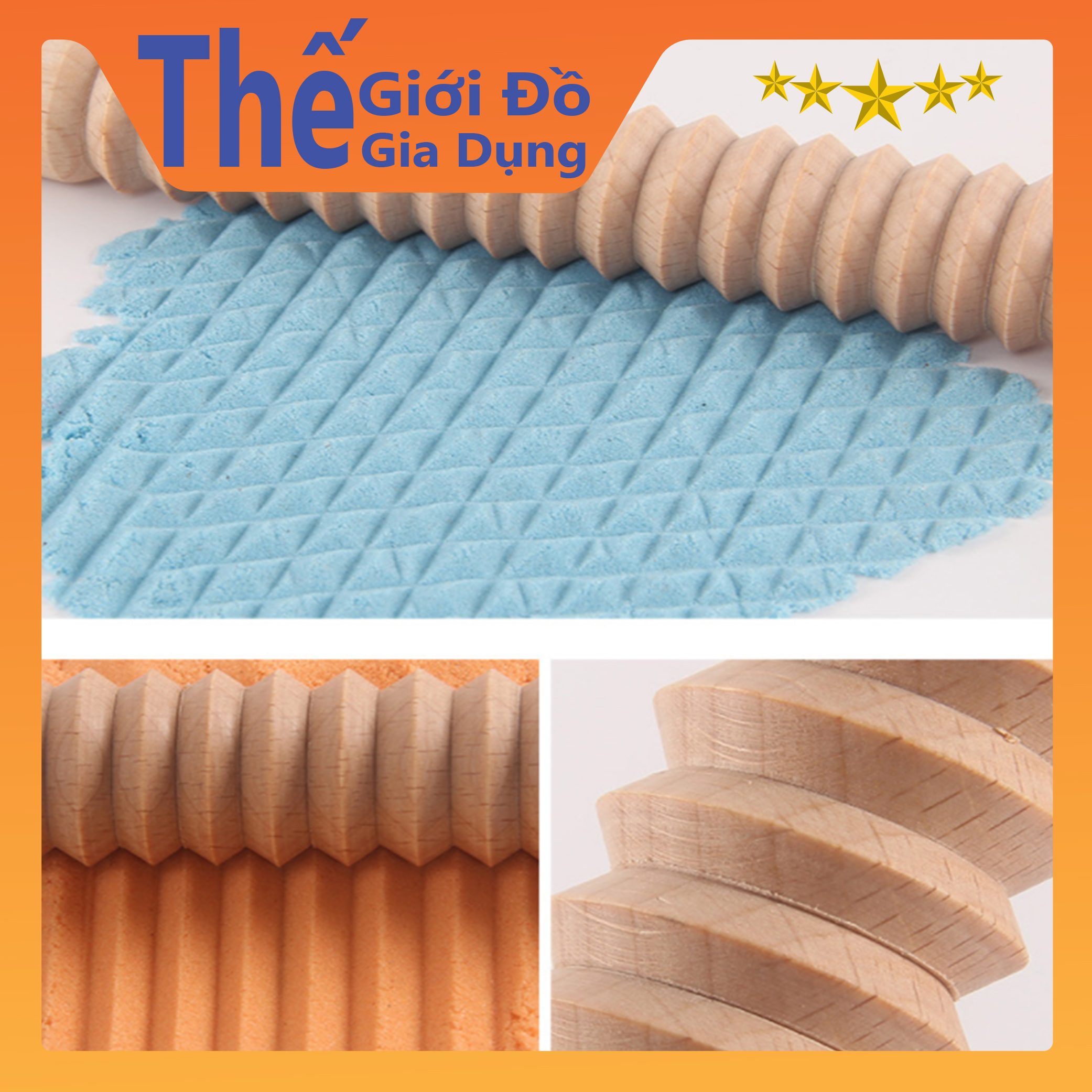 Cây Lăn Bột Bằng Gỗ Tròn