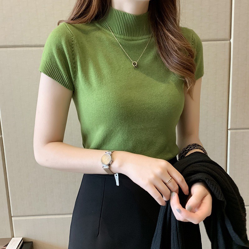 ÁO LEN NỮ CỘC TAY CỔ CAO
