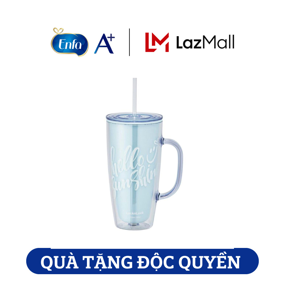 [Qùa tặng Enfa] Ly nhựa 2 lớp Lock&Lock 720ml
