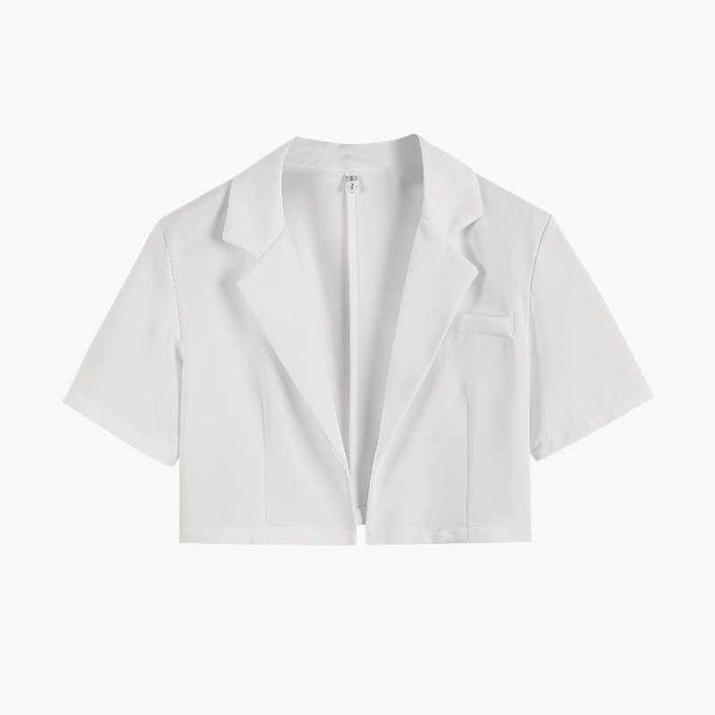 Áo blazer ngắn tay cổ vest dáng croptop phong cách trẻ trung thời trang sugal ao khoac nu 004