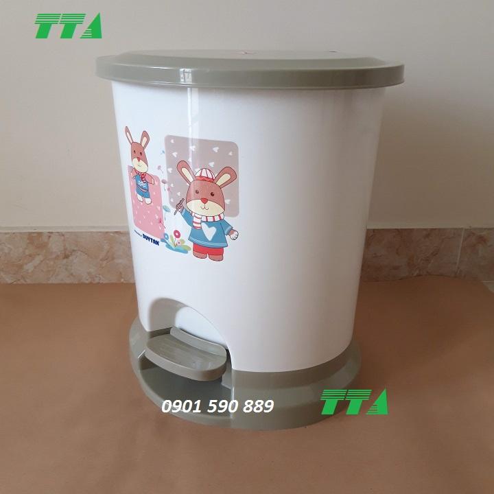 Thùng rác nhựa Duy Tân đạp chân oval cỡ lớn