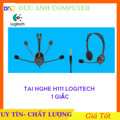 Tai Nghe Tai Nghe LOGITECH H111 - Âm Thanh Nổi (1 Giắc)- Hàng Chính Hãng - Bảo Hành 12 Tháng