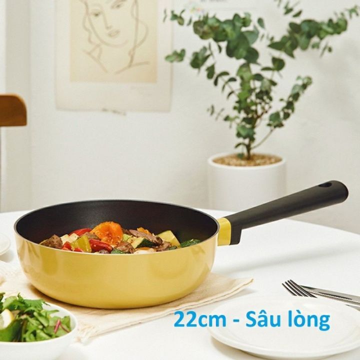 [HCM]Nồi Chảo sâu lòng Decore LockLock - Màu vàng