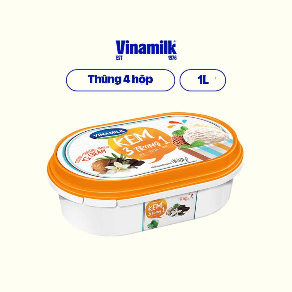 2 Hộp Kem Vinamilk Vani Hộp 1L