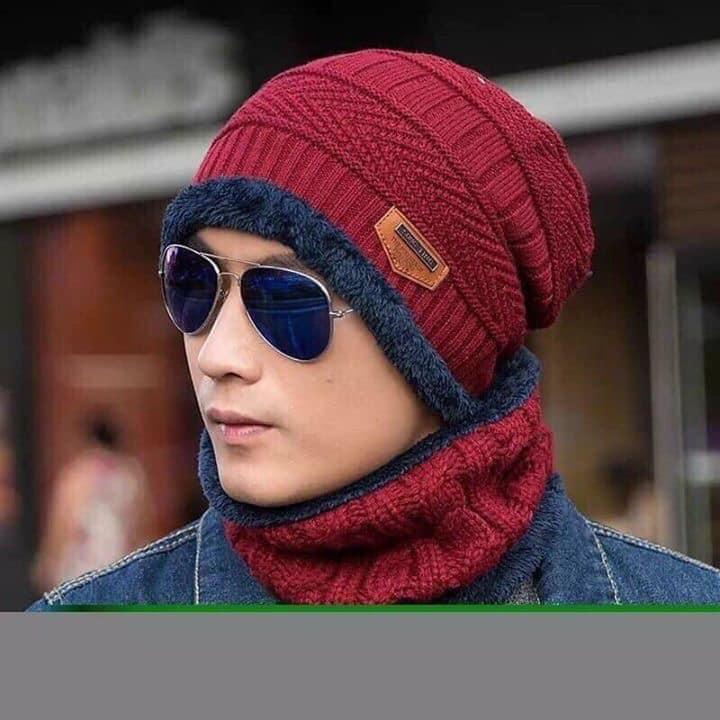 Mũ len nam nữ  kèm khăn quàng cổ lot long