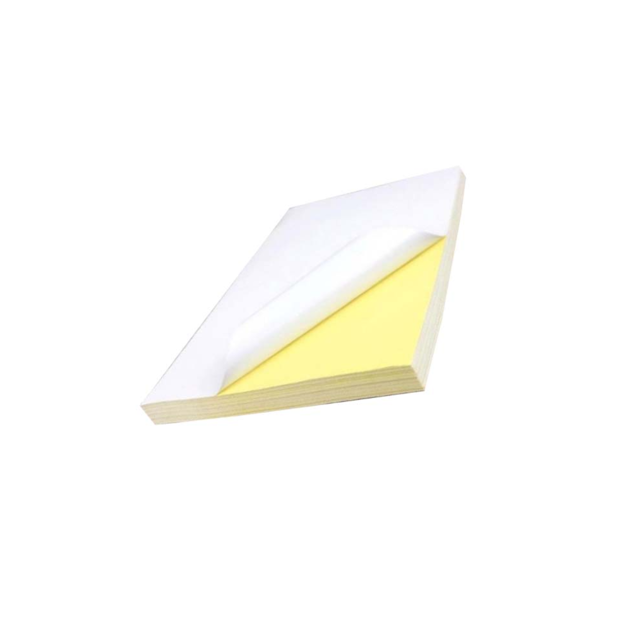 Giấy Decal Mặt Bóng Khổ A4 Đế Vàng (Xấp 100 tờ)
