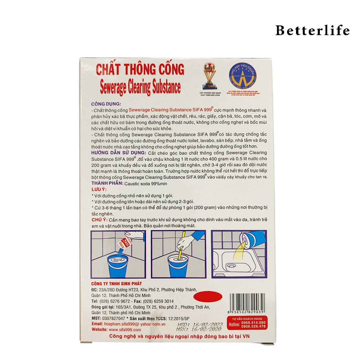 [HCM]Bột Thông Tắc Cống 200g Sifa - BetterLife