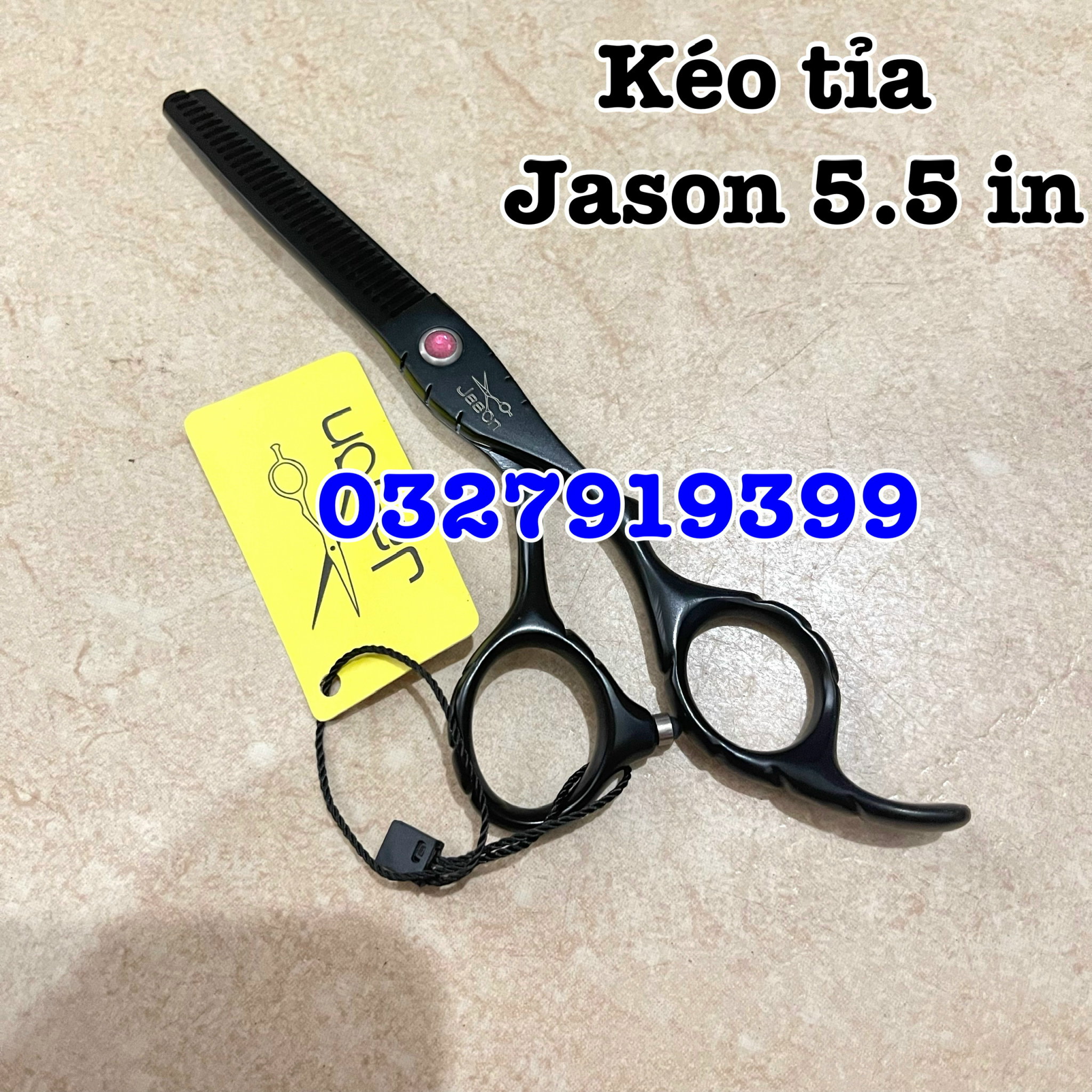Jason Kéo Tỉa Tóc Cao Cấp 5.5 In Thép Nhật S440C Độ Cứng Trên 62HRC Kèm Bao Da Chất Lượng Cao