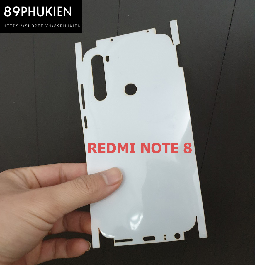 Miếng film dán PPF loại xịn phủ full 99% lưng viền Xiaomi Redmi Note 8