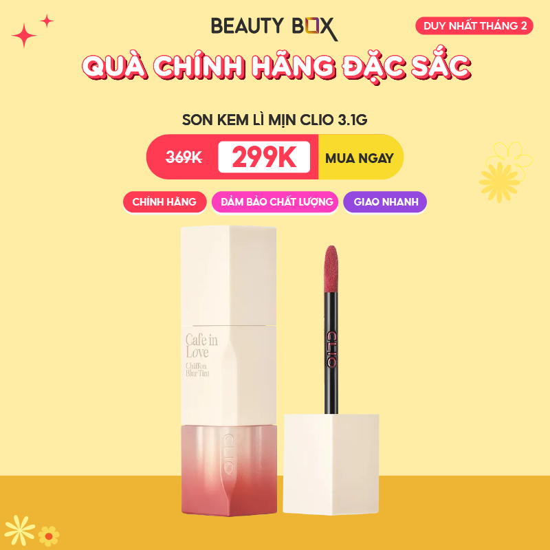 [Săn Sale][Phiên bản Pastel Clouds] Son Kem Lì Clio Chiffon Blur Tint 3.1g