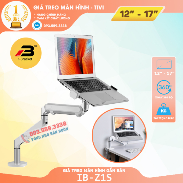 Bảng giá Tay Giá Treo Đỡ Laptop - Macbook - Ipad i-Bracket Z1S 12 - 17 Inch / Màn Hình Máy Tính 17 - 32 Inch / Hợp Kim Nhôm Phong Vũ