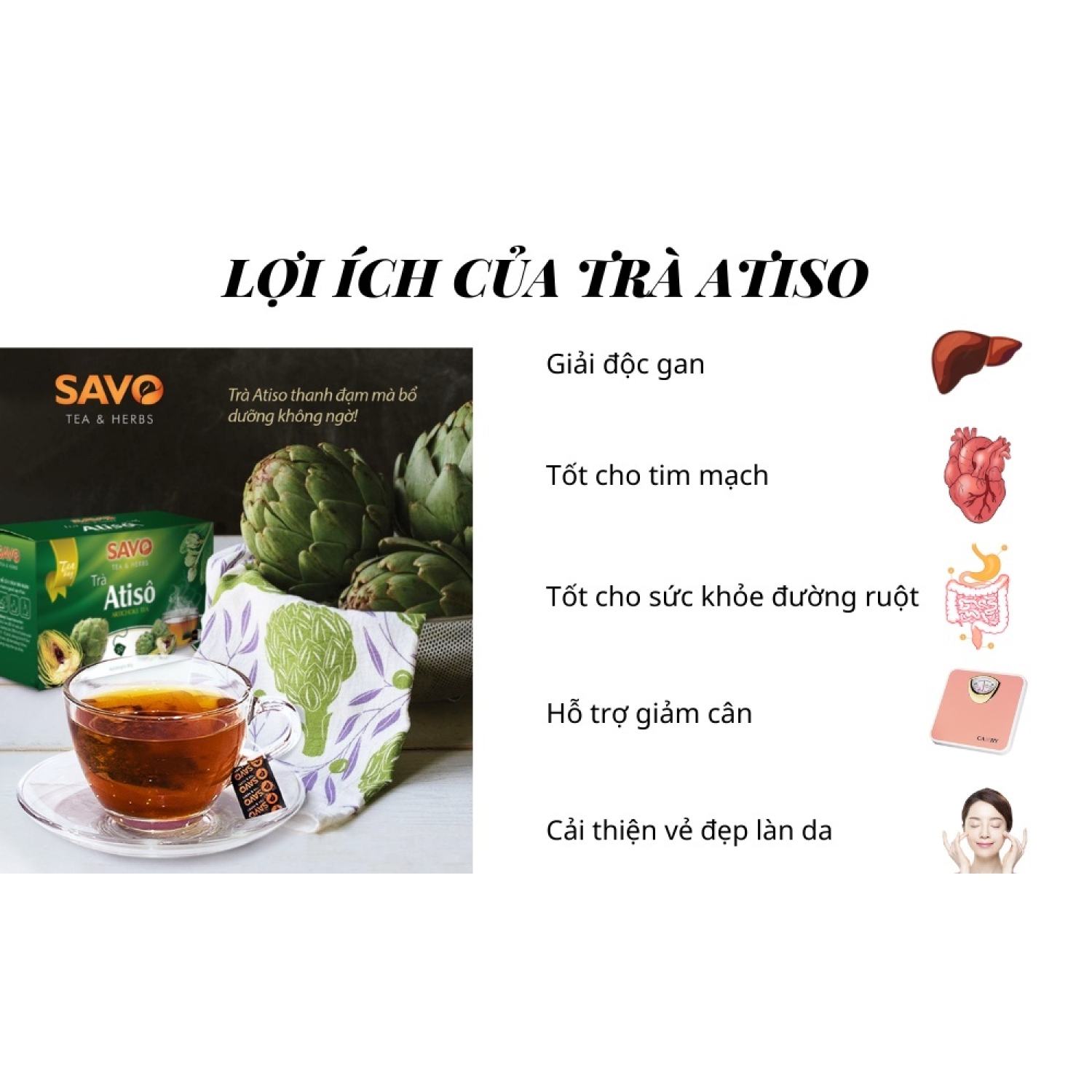 Trà SAVO Atiso túi lọc (20 gói x 2g)