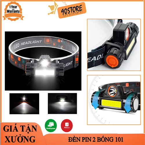 [SALE] Đèn Đội Đầu Pin Sạc 101 2 Bóng Siêu Sáng