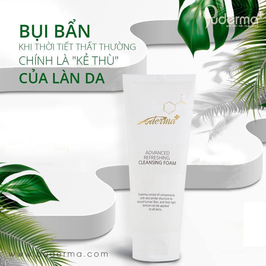 SỮA RỬA MẶT PUDERMA ADVANCED REFRESHING CLEANSING FOAM