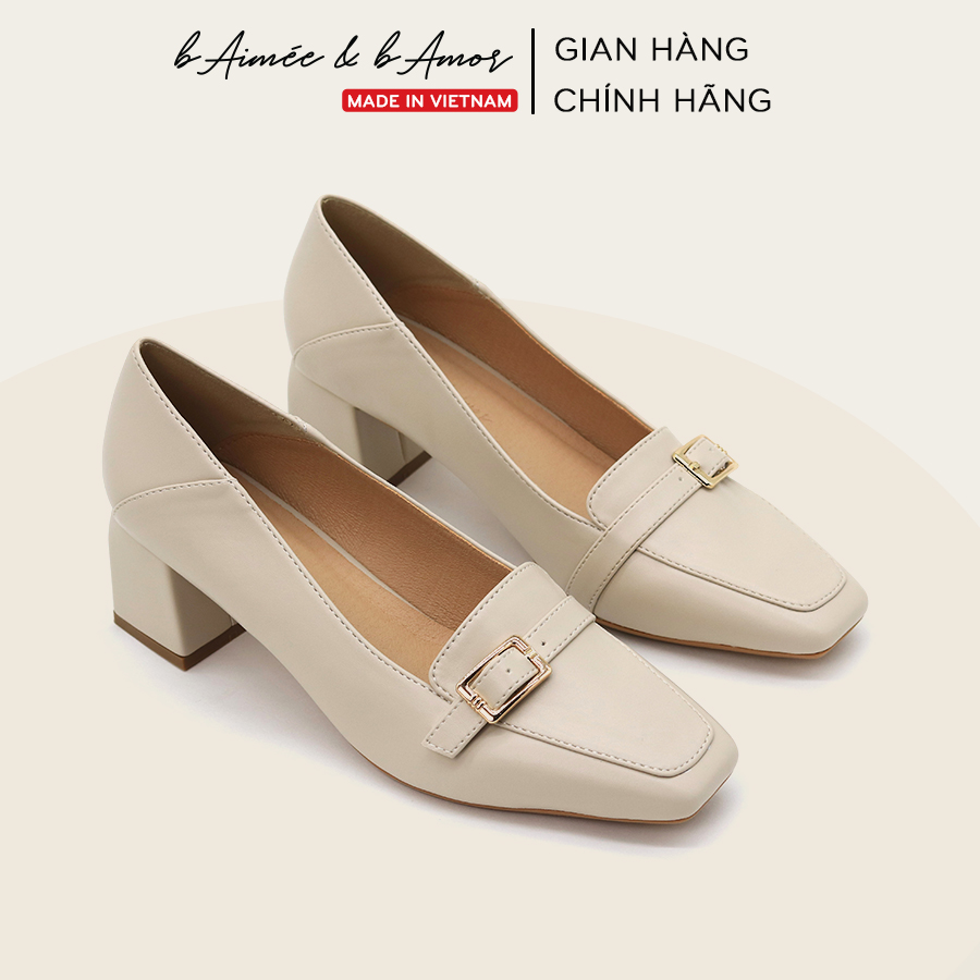 Cao gót nữ 5p Jade Pump Heels đế vuông mũi vuông thời trang công sở bAimée