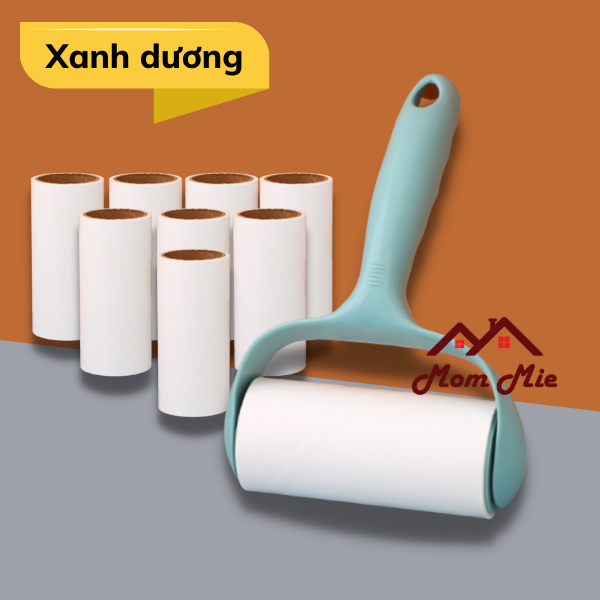 Hộp 1 cây lăn bụi và 8 lõi giấy lăn bụi quần áo sofa thảm giày