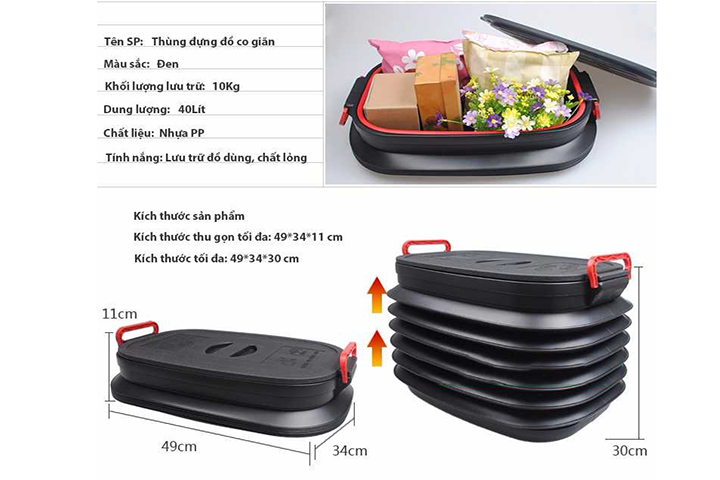 Thùng đựng đồ ô tô - Thùng co dãn