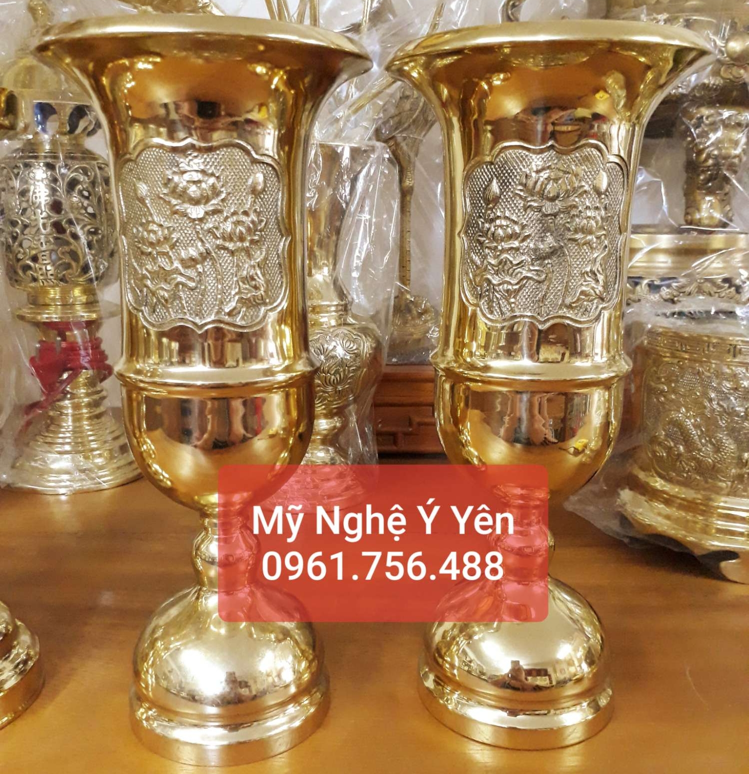 Ống hương đồng vàng hoa sen 31