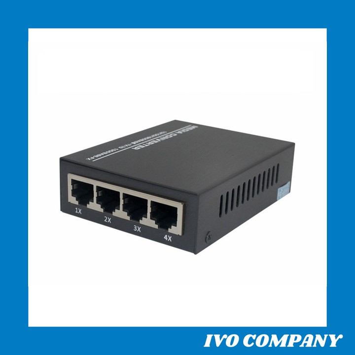 [HCM]Thiết Bị Chuyển Đổi Quang Điện 1 Sợi Media Converter 1FO 1 Quang 4 LAN 100Mbps