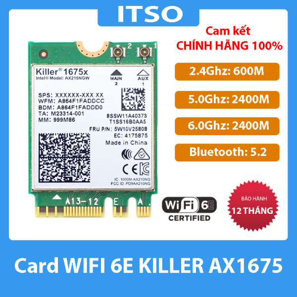 Bảng giá Card WIFI 6E Killer AX1675 khe M2 NGFF cho laptop bảo hành 12 tháng Phong Vũ