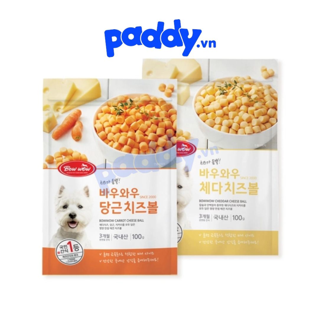 Bánh Thưởng Cho Chó Phô Mai Viên Bowwow Cheese Ball 100g