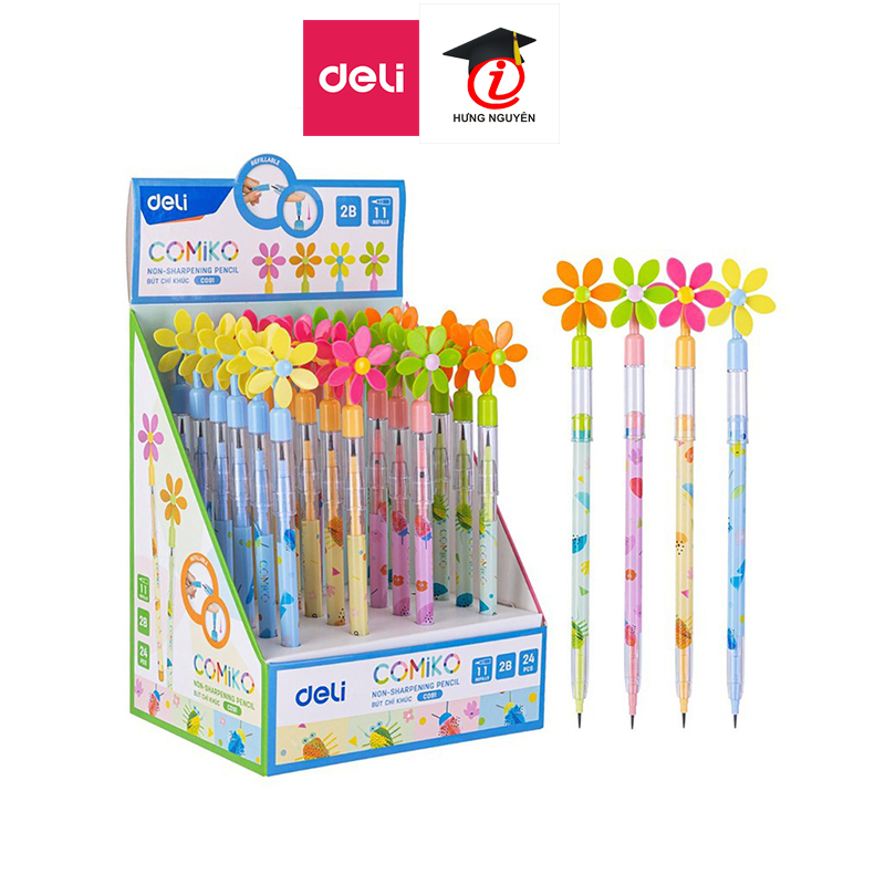 Bút chì khúc Deli 2B Comiko hình chong chóng (11 khúc) C091