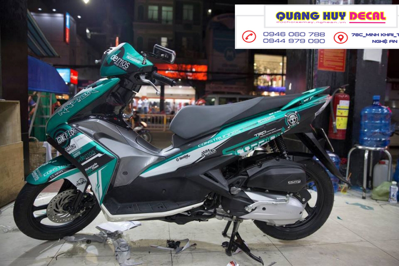 Tem trùm Air Blade xanh ngọc one piece - Độ dán team trùm decal xe máy Air Blade xanh ngọc one piece - Team trùm decal xe máy Air Blade rẻ đẹp và chất