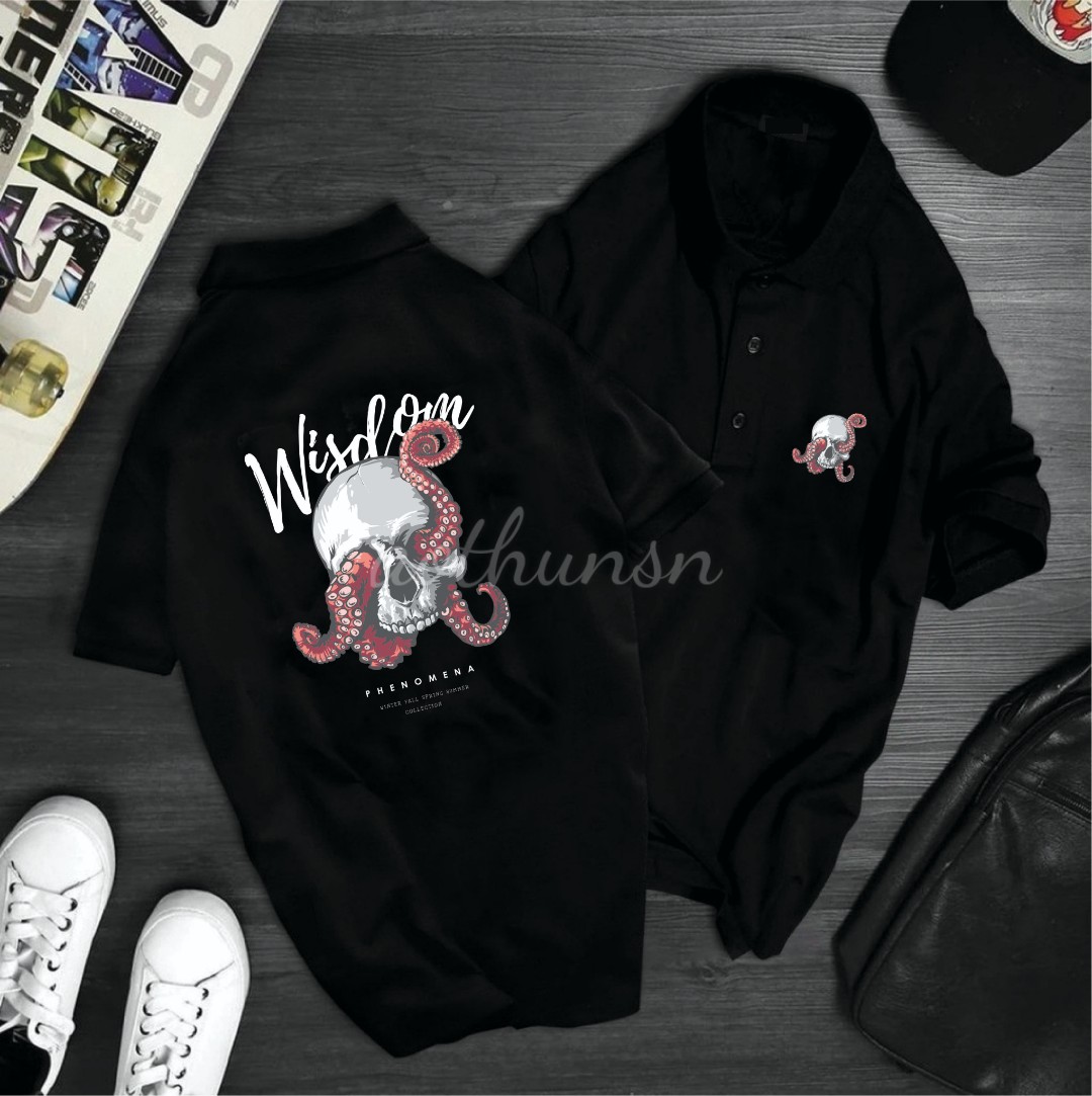 Áo thun cổ trụ cổ bâu polo wisdom