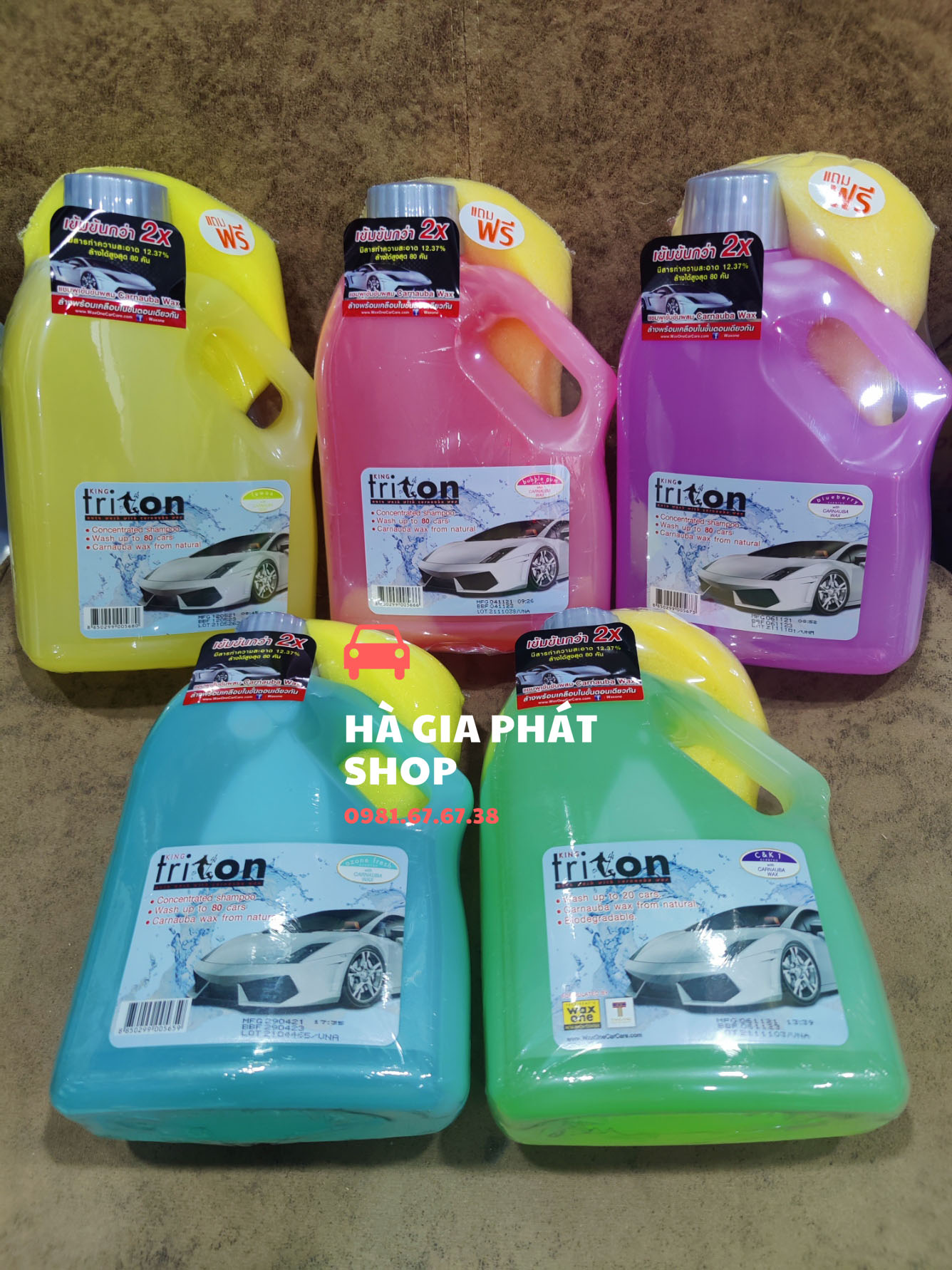 Nước rửa xe và làm bóng xe Waxone Triton Thái Lan