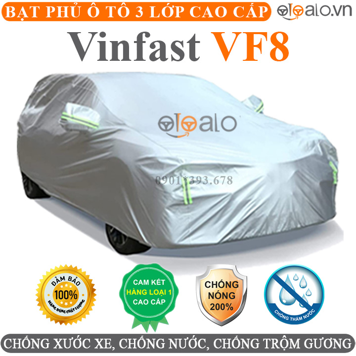 Bạt phủ xe ô tô vinfast vf8 chống nắng mưa 3 lớp cao cấp - otoalo